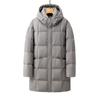 Средние и длинные пуховики мужские новые утолщенные устойчивые к холоду куртки для мальчиков с капюшоном из белого утиного пуха для сохранения тепла