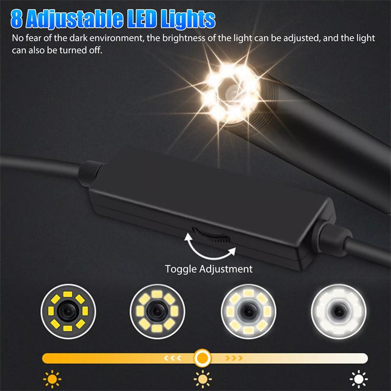 Беспроводной эндоскоп Wifi бороскоп инспекционная камера 1200P Hd IP68 водонепроницаемая змеевидная камера с 8 светодиодами для планшетного ПК Android Ios