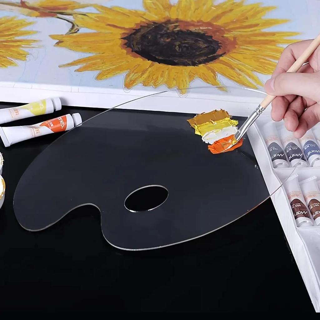 1 шт. прозрачная палитра акриловая палитра изобразительного искусства палитра масляной живописи палитра гуаши акриловая живопись