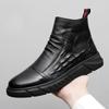 2024 New Thick Sole Men's Boots Leather Waterproof Men's Shoes with Zipper New Designer Classic Comfort Fashion High Quality