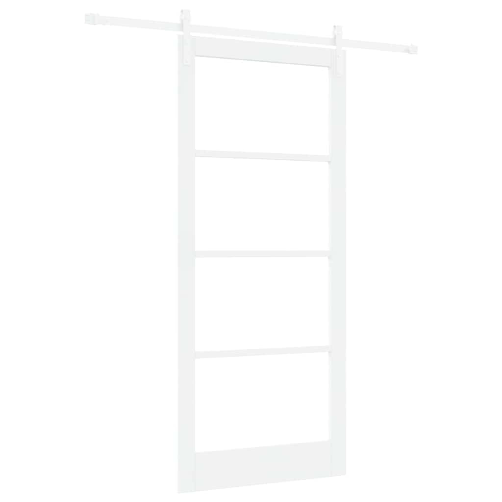 ORKDAL Sliding Door White 93 x 211 cm Solid Pine Wood and Glass