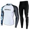 Mens Long Sleeve Rash Guard UPF 50 Quick Dry UV Protection Swim Shirt Snorkeling Diving Surfing Water Sports
