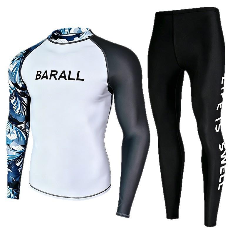 Mens Long Sleeve Rash Guard UPF 50 Quick Dry UV Protection Swim Shirt Snorkeling Diving Surfing Water Sports