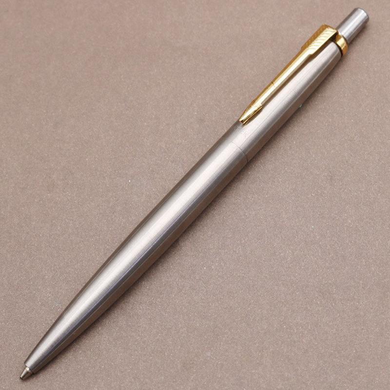 luxury qualitymetal Ballpoint Pen stainless steel color Press signature pen ball point pen Stationery Office Supplies new