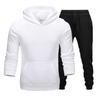 Мужские однотонные спортивные костюмы, осенне-зимний модный повседневный теплый спортивный костюм, спортивный мужской комплект толстовок с капюшоном