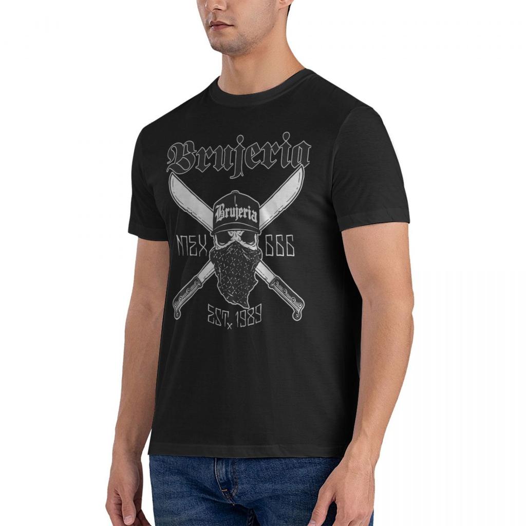Brujeria Band Metal Men's T-Shirts Cotton Tops Summer Vintage Short-Sleeved T Shirt O Neck Fashion Print Tee Shirt Large Size