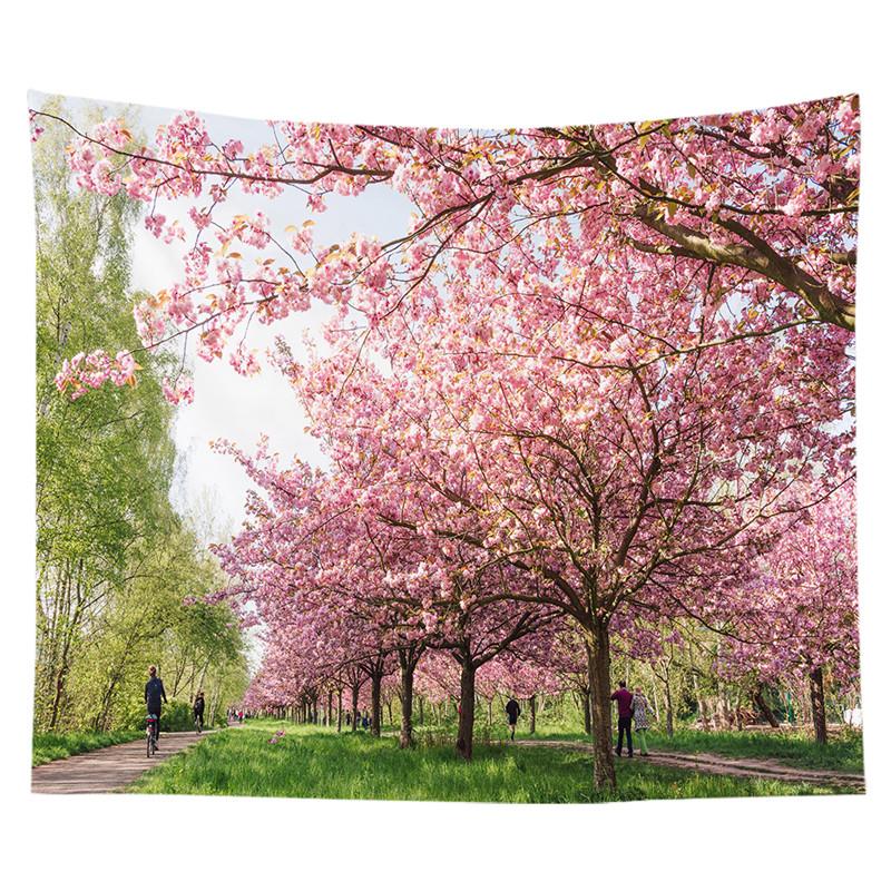 Красивый красный принт большого дерева, настенный гобелен с вишневым цветом, настенный гобелен в стиле бохо, настенный гобелен с мандалой, декоративный гобелен
