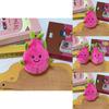 Cute Dragon Fruit Plush Pendant With Chain For Bag Decor And Gifts