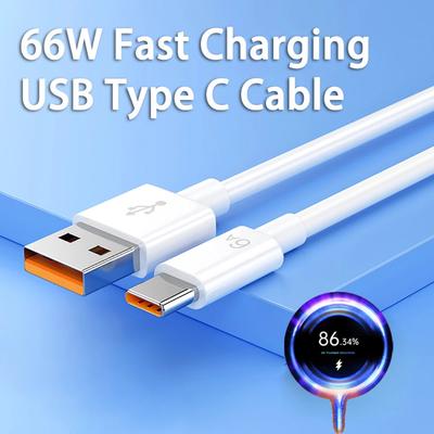 6A USB Type C кабель 66W быстрая зарядка для Xiaomi Mi 14 13 Redmi Note POCO Oneplus 12 USB C телефон зарядный кабель шнур передачи данных