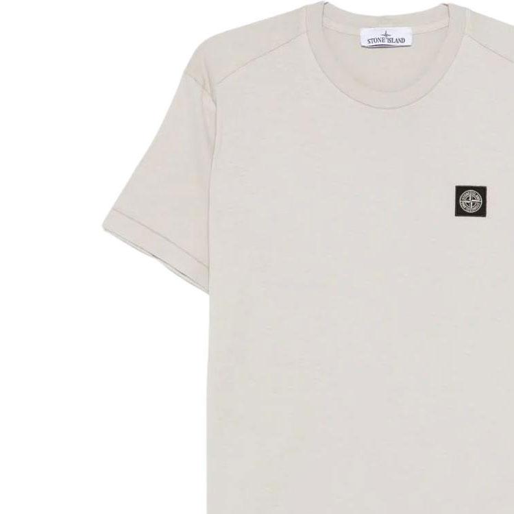 STONE ISLAND Мужская однотонная футболка с коротким рукавом и круглым вырезом L1S152100027S0013-V0061
