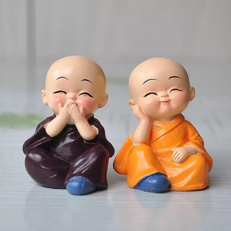Home Decor Items, Decorative Items for Home Littile Cute Mini Buddha Monk Idol Statue for Car Dashboard, Living Room