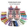Glitter Colorful Shoelaces Round Shoelace Trendy Bright Sneakers Laces Sports Shoestring Leather Shoes Laces 1Pair