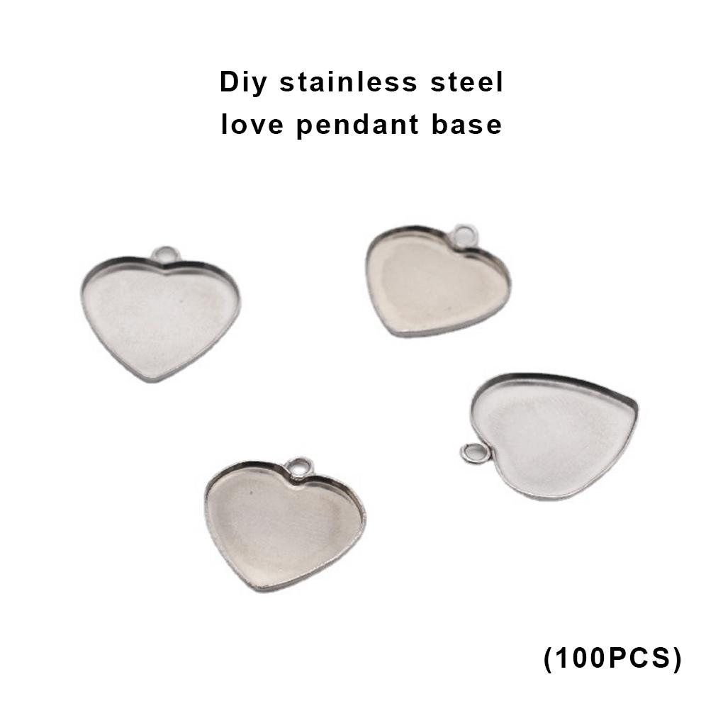 100 шт. Подвеска Сердце Кабошон Основа Лоток Безель Подвески Сделай сам Романтичный Киноварь Повседневный Женский Аксессуары для Девочек