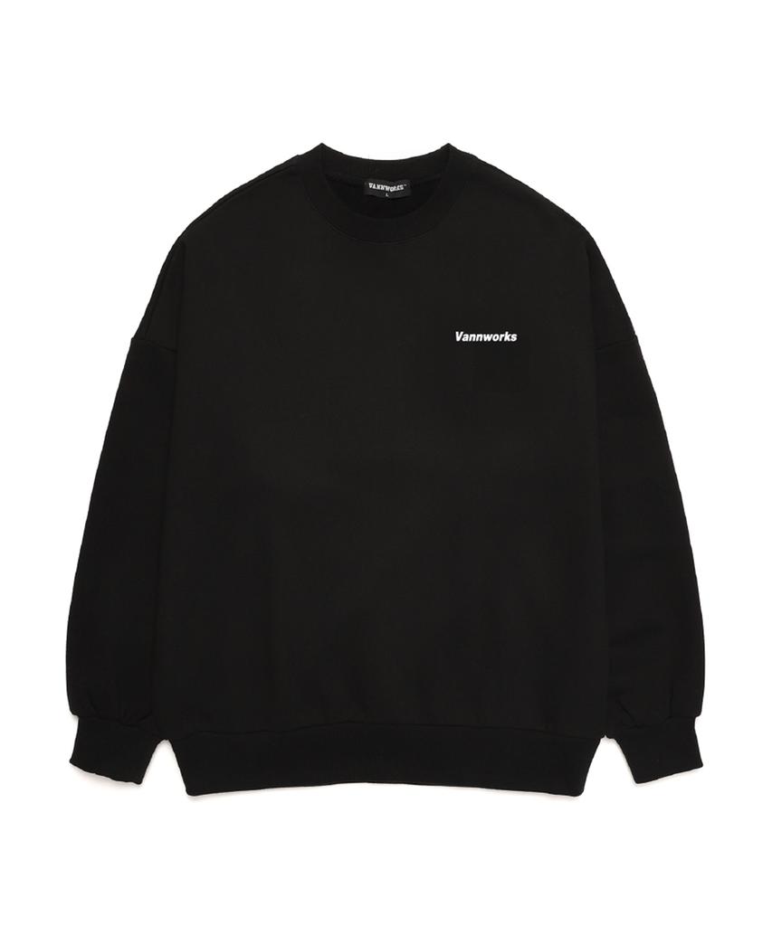 VANNWORKS Authentic Small Logo Oversized Sweatshirt (Vipts402) Black