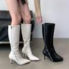 Fashion High Quality Sexy Pointed Toe Thin High Heels Black High Boots Women Fashion Side Zipper Design Knee-high Knight Boots for Women