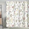 1pc Butterfly & Floral Print Shower Curtain - Machine Washable Polyester Fabric, Multi-Size with 12 Hooks, Romantic Bathroom Dec