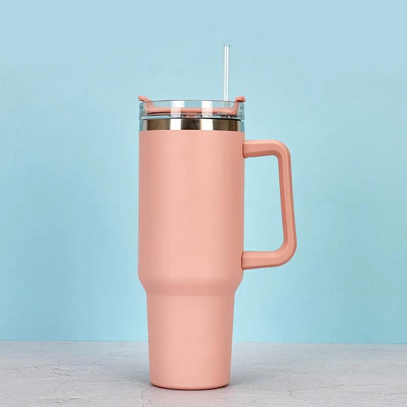 40OZ Stainless Steel Mug Tumbler with Handle High-capacity Insulated Vacuum Mug Keep Cold and Hot Leak Proof Travel Coffee Mug