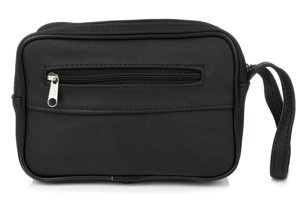 Men's Leather Handbag For Documents, Two-Compartment Cosmetic Bag, Large
