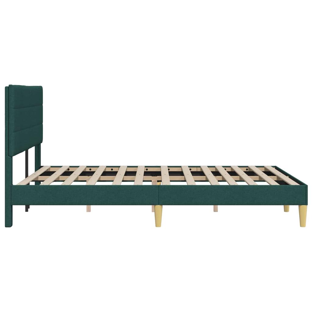 Bed Frame with Headboard Dark Green 120 x 190 cm Fabric