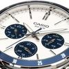 Мужские кварцевые часы Casio Standard MTP-1374D-7A2V с 24-часовым циферблатом, серебристый корпус из нержавеющей стали, белый циферблат