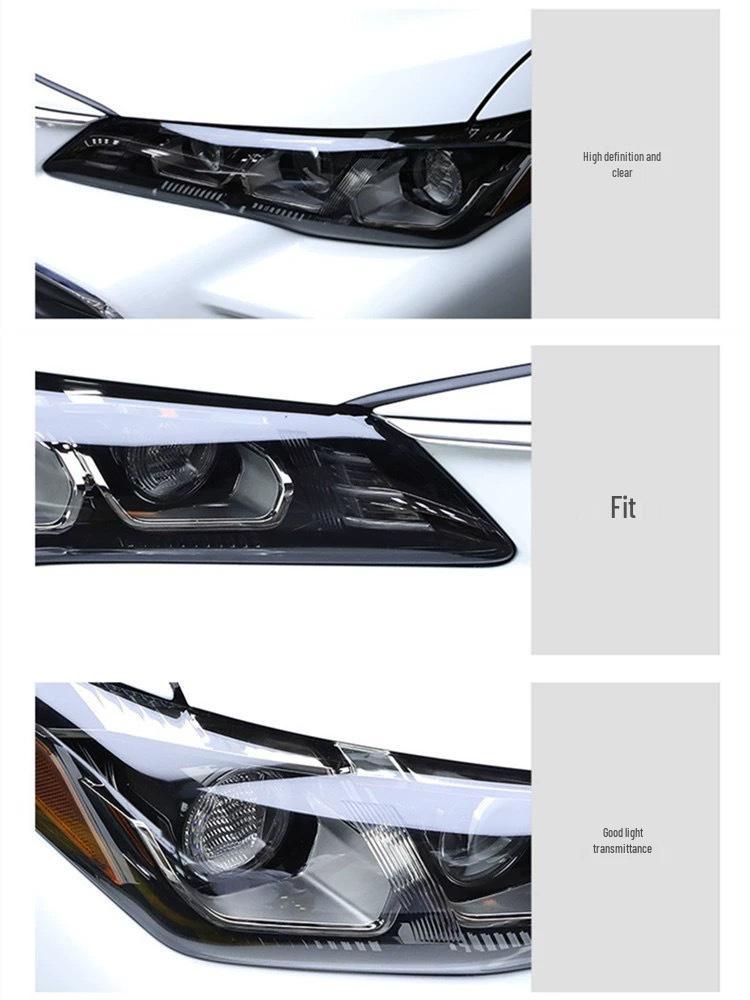 Black Warrior Smoked Headlight & Center Pillar Film for 25 Toyota Alphard Models - TPU Gloss Black