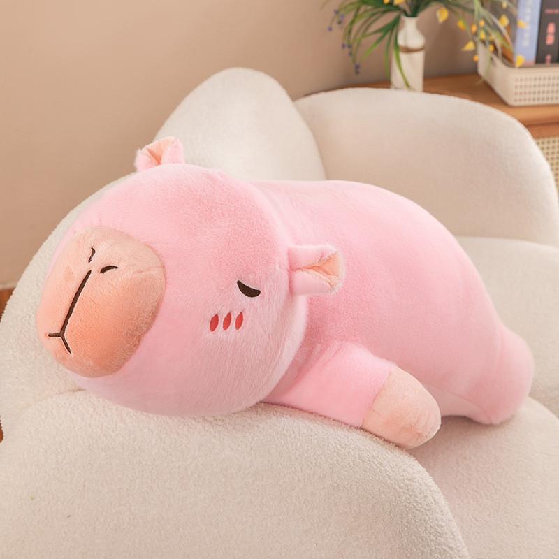 Pillow Capybara Plush With Inner Liner Soft Short Fur Stuffed Animal Toy