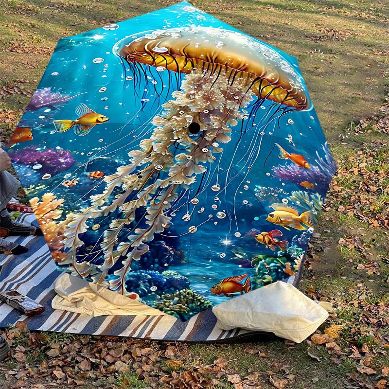 1PC Jellyfish Coral Umbrella-8-Rib Reinforced, Automatic Open, Lightweight & Durable, Fashion Accessory for Outdoor, J0413