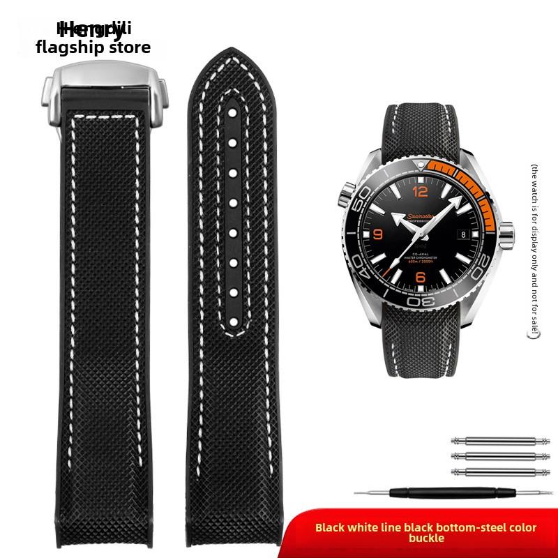 Для Omega Seamaster 300 Observatory Ocean Universe 600 Нейлон Резина Силикон Мужской Ремешок для часов 20мм 21мм 22мм Ремешок Браслет для часов