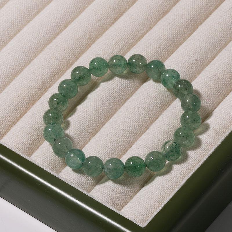 Браслет из натурального хрусталя с зеленым клубничным кварцем - Украшения ручной работы