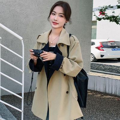 Ветровка цвета хаки Petite для женщин Осень Новый корейский стиль Свободный повседневный дизайн Топ