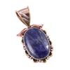 Natural Sodalite Gemstone 925 Solid Sterling Silver Two Tone Pendant 1.25'' L9R03