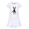 Kids Girls 99 Nights In the Forest Printed Ruffle Short Sleeves Casual Dress