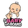 Winking Baby on Board Car Sticker Cute Cartoon Design Waterproof PVC Decal Vehicle Safety Warning Sign for Car Window