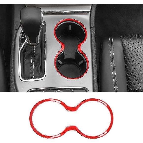 Jimen Compatible with Jeep Grand Cherokee 2011-, Front Cup Holder Cover Trim (Chrome)