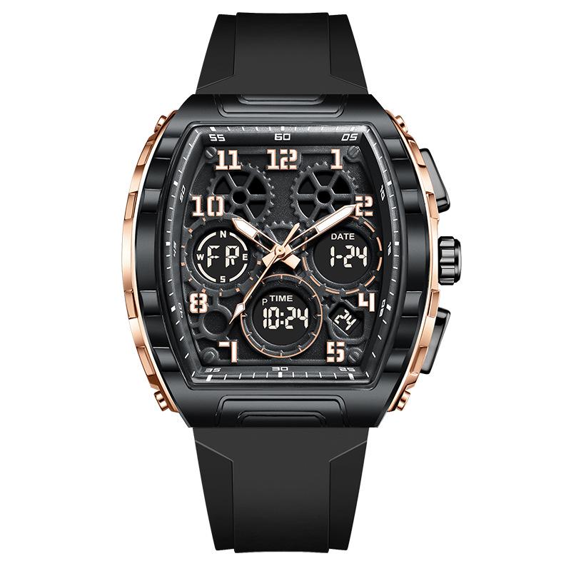 FOXBOX Barrel-Shaped Multifunction Digital Sports Watch with Alarm & Waterproof Features