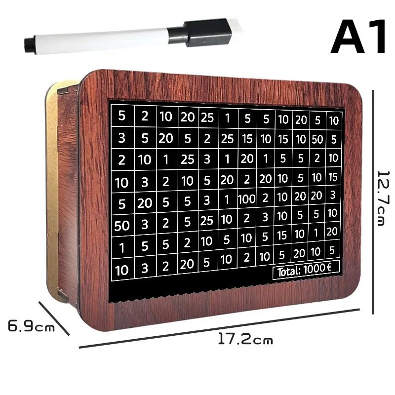 Копилка деревянная копилка 1000/2000/3000/5000/10000 евро с копилкой многоразового использования с целью сбережения и коробками с числами