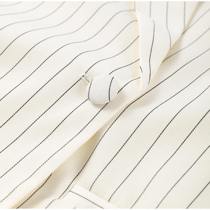 Модные женские костюмы с полосатым жилетом и брюками, без рукавов, с отложным воротником, женский комплект из 2 предметов, весна-лето 2025, повседневный