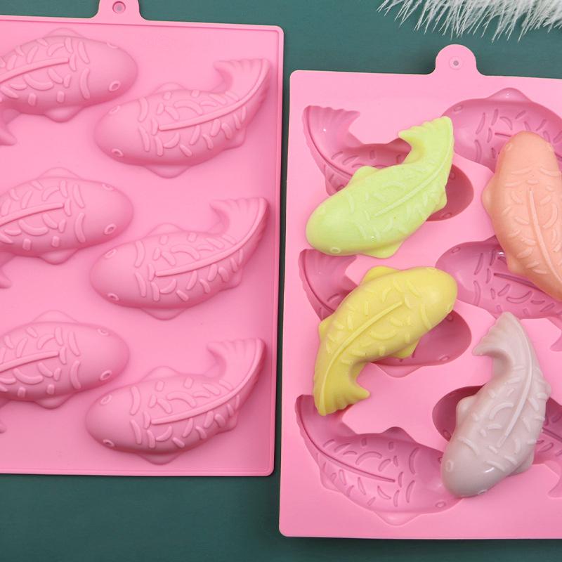 6 even Fish Silicone Baking Mold 3D Chocolate Pudding Molds Cupcake Pan Cake DIY Muffin Kitchen Tools