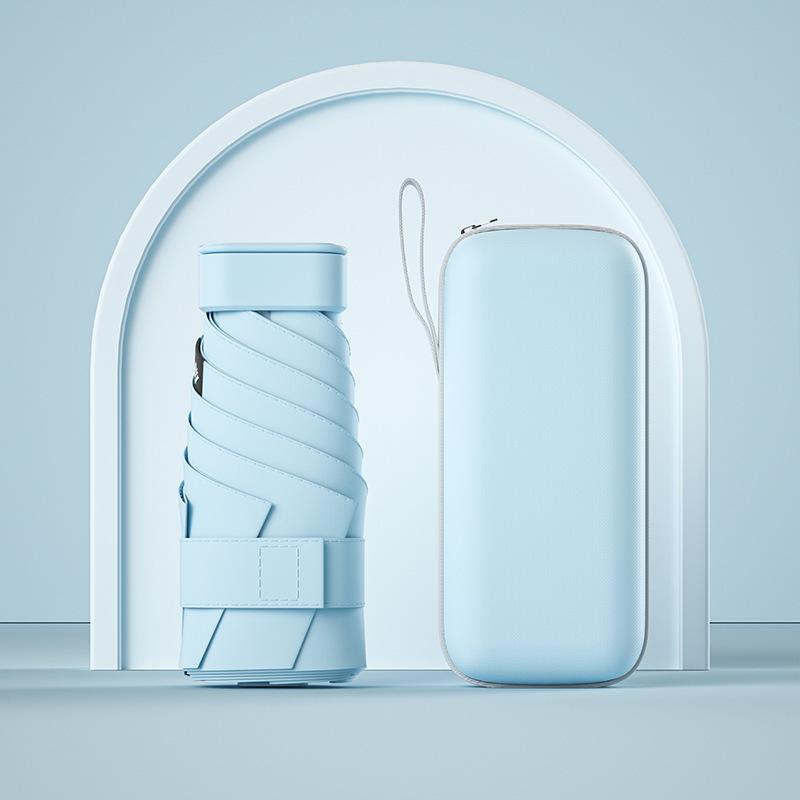 UPF50+ Mini Folding Umbrella Vinyl Small Sun Shade Umbrella Pocket Rain Travel Umbrella Ultraviolet Protection Capsule Parasol