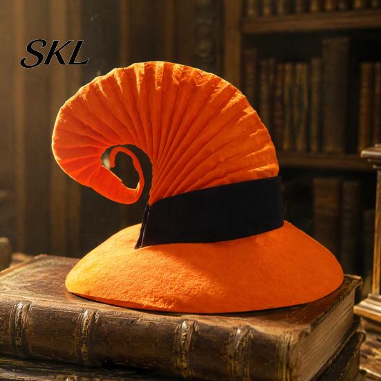 Non-woven Felt Accessory Halloween Witch Hat for Adults, Crooked Wizard Daily Wear Costume, Cosplay Party Props Women