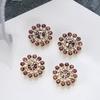 100pcs 14mm Round Plum Blossom Drill Triple Diamond Buckle Multicolor Flower Beads Round DIY Hair Accessories Colorful Double Layer Flower Rhinestones