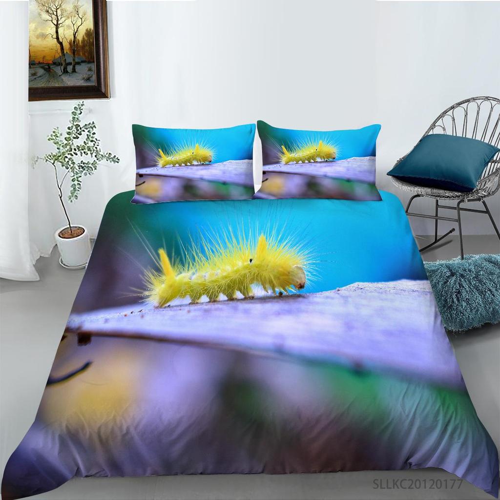 Hot Sell Caterpillar Home Textiles Luxury Bedding Cover Suit Washed Breathable Quilt Cover High Quality Teen Children Highly Duvet Cover