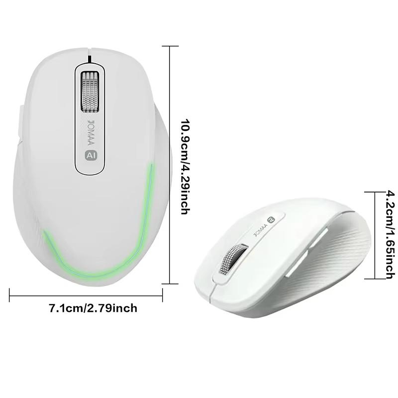 BT Dual Mode Wireless Rechargeable Silent AI Mouse Voice Controlled Typing/Voice Translation/AIPPT/AiText AI Mouse for Win/MasOS