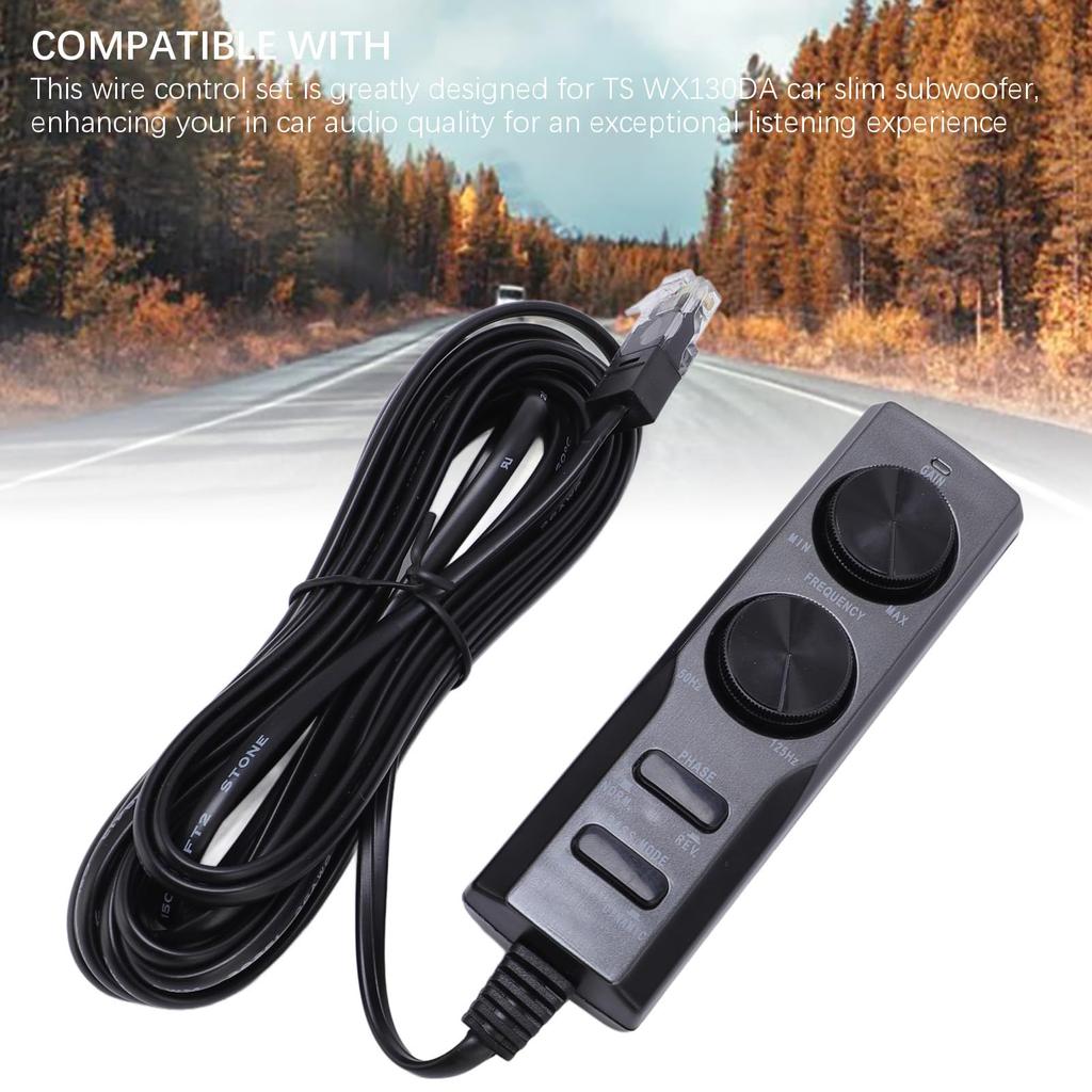 Sxhlseller TS WX130DA Slim Subwoofer Car Speaker Wire Control - Phase Switch, ABS Material, Level Controller with Customizable Sound Settings