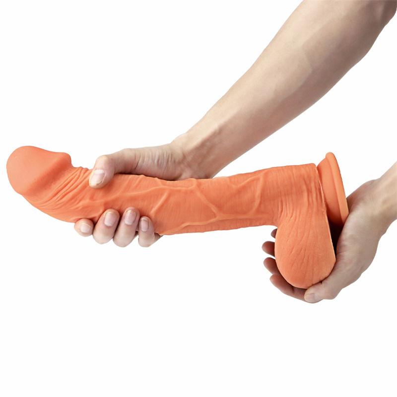Women's Oversized Dildo Silicone Sucker Manual Double Layer Oversized 35cm Super Soft Adult Products