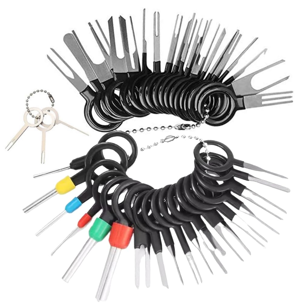41pcs Connector Pin Extractor Terminal Removal Tool Car Terminal Removal Key Tool Wiring Connector Extractor Puller Release Pin