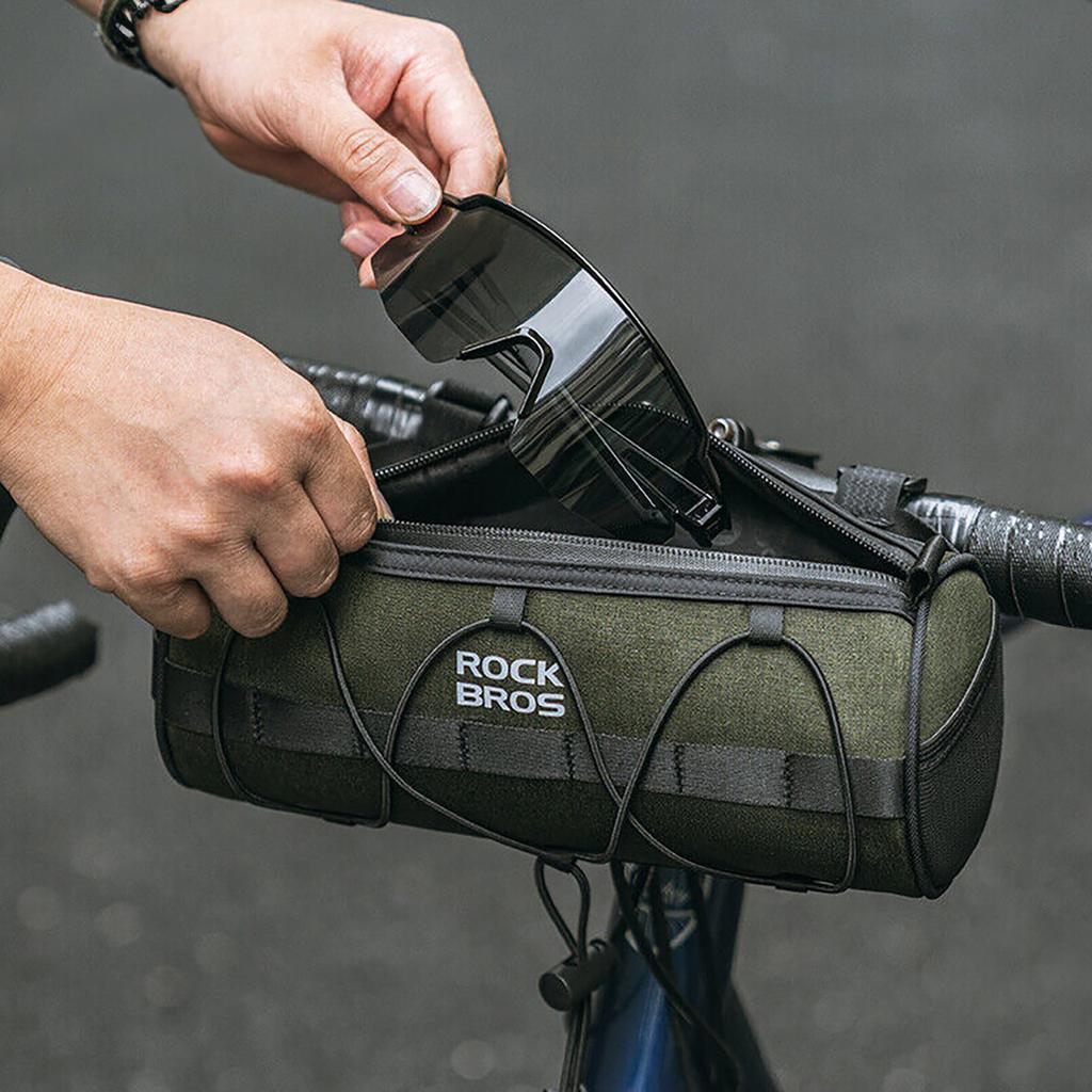 Bicycle bag mounted on the handlebar, frame, under the saddle, 2l, green