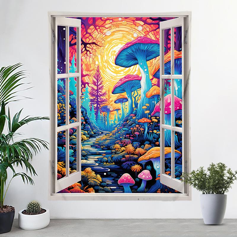Ткань для подвешивания на окна Пейзаж Цифровая печать Гобелен Украшение спальни Ткань Фотофон Ткань Стена спальни Ткань