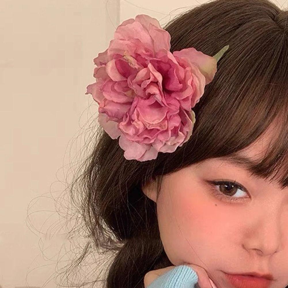 Модная заколка для волос в виде цветка пиона, красочные искусственные цветы, заколки для волос, новая имитация цветка