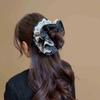 Double Layer Floral Lace Scrunchies Large Size Oversized Hair Ropes  Hair Accessory